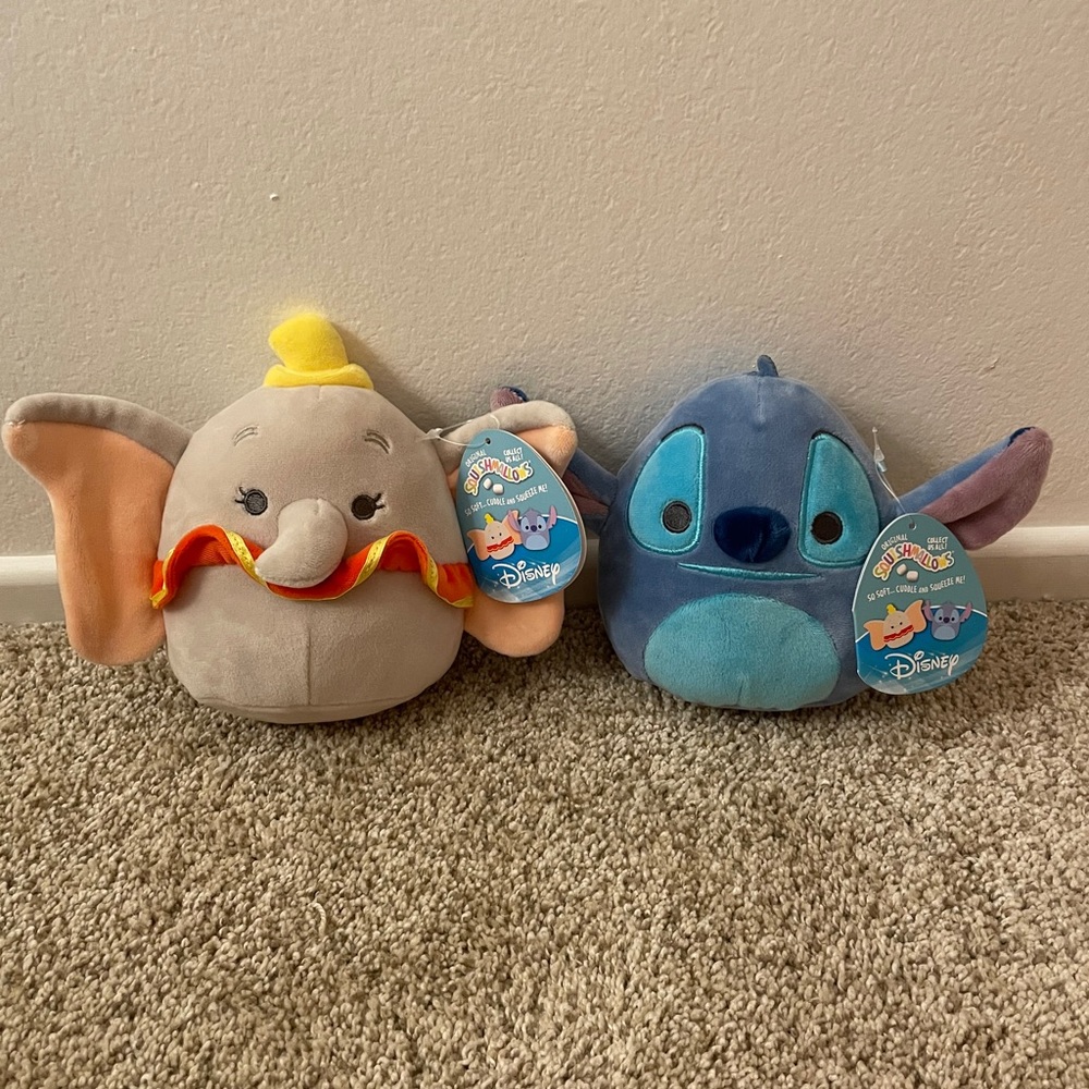 Dumbo and stitch 5” Squishmallow bundle
